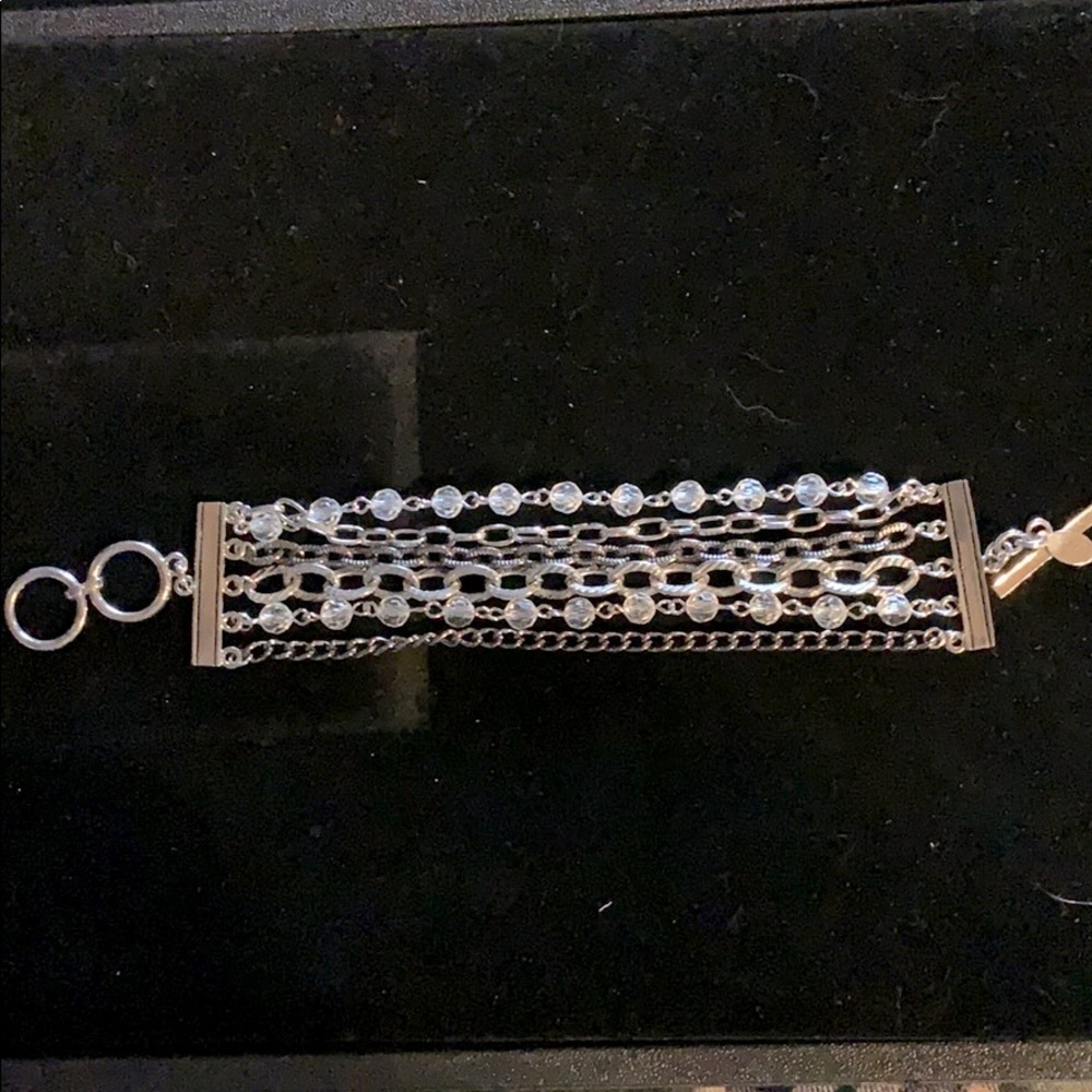 Cookie Lee Multi Strand Bracelet Silver Links
